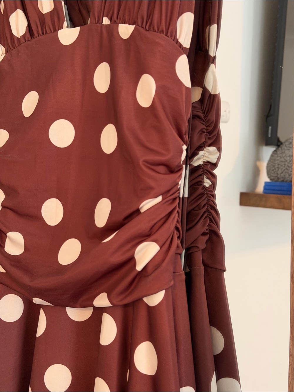 Free People Brown Polka Dot Sleeveless V-Neck Mini Dress - Picture 2 of 5